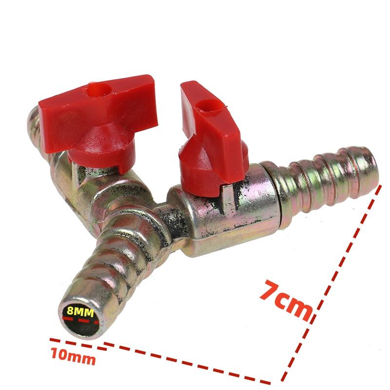 Y Type 3 Way Shut Off Ball Valve With Clamp Fitting Hose Barb Fuel Gas 10Mm