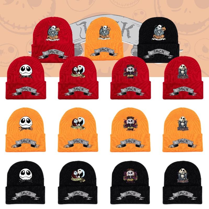 Jack Pumpkin Prince Knit Hat Colorful Halloween Print Unisex Winter Warm Cap