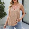 Top Básico Feminino Liso Decote V Sem Mangas Alça Fina Casual Respirável Diário Verão