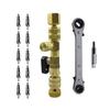 Valves Cores Remover Tool with Hex Bit Adapter Valves Cores HVAC Service Wrench Set for Air Conditioner Equipment Repair