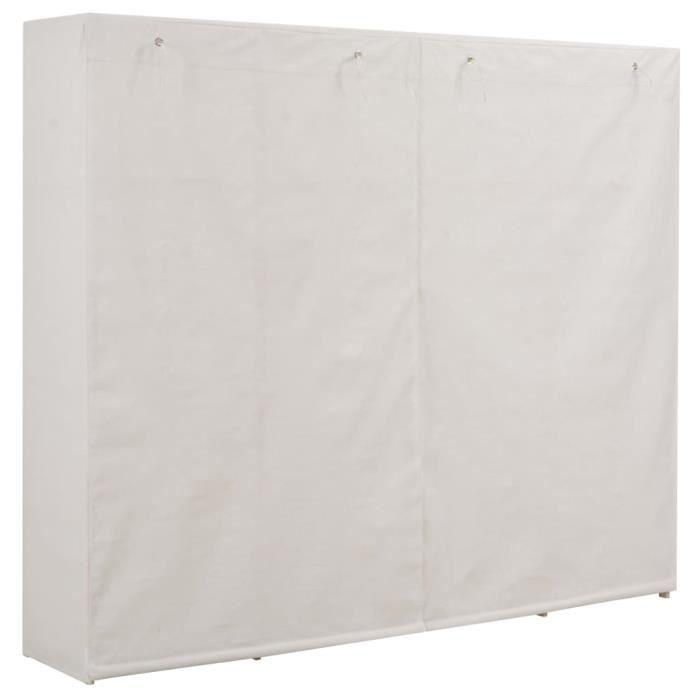 VidaXL Garde-robe Blanc 200 x 40 x 170 cm Tissu