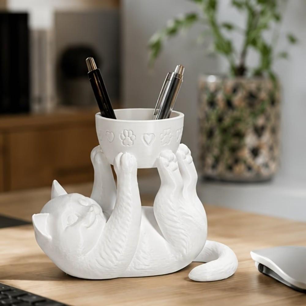 3D Printed Succulent Planter Plastic Cat Plant Pot Unique Flowerpot  Room Decoration
