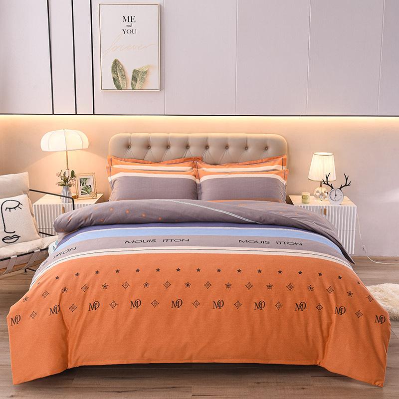 Thickened Cotton Four-piece Set, Pure Cotton Bed Sheet Quilt Cover, Dormitory Three-piece Set, Bedding