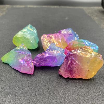 100 g Regenbogen-galvanisierter Kristall-Erzstein für Heimdekoration, Blumentopf-Dekoration, DIY-Material, Kinderspielzeug, Mädchengeschenk