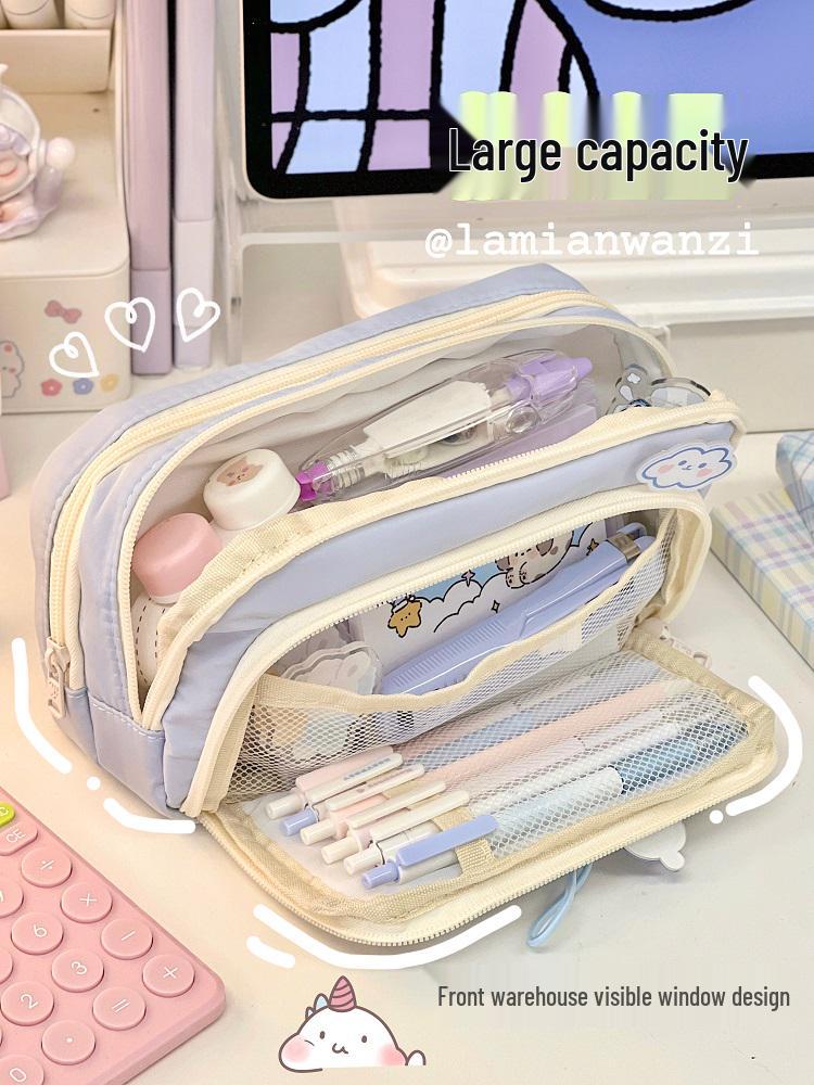 High-Capacity Cute Pencil Case for Girls - Perfect for Elementary and Junior High Students
