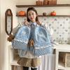 Schoolbag new schoolbag ins wind Korean female niche light class junior high school students corduroy large-capacity backpack