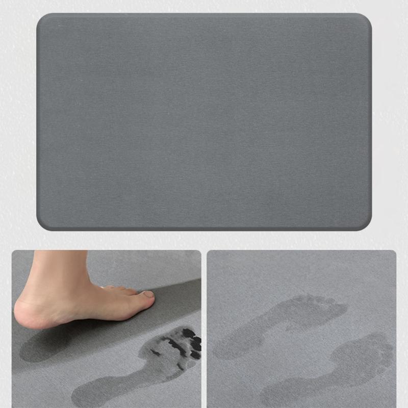 Badematte Sicher Rutschfest Kieselgurmatte Schnelltrocknend Saugfähiger Teppich Fußmatte für Familie mit Kindern und Senioren