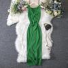 Women's Summer Sexy Twisted Chest Show Heart Machine Hollow Fashion Two Wear Knitted Dress