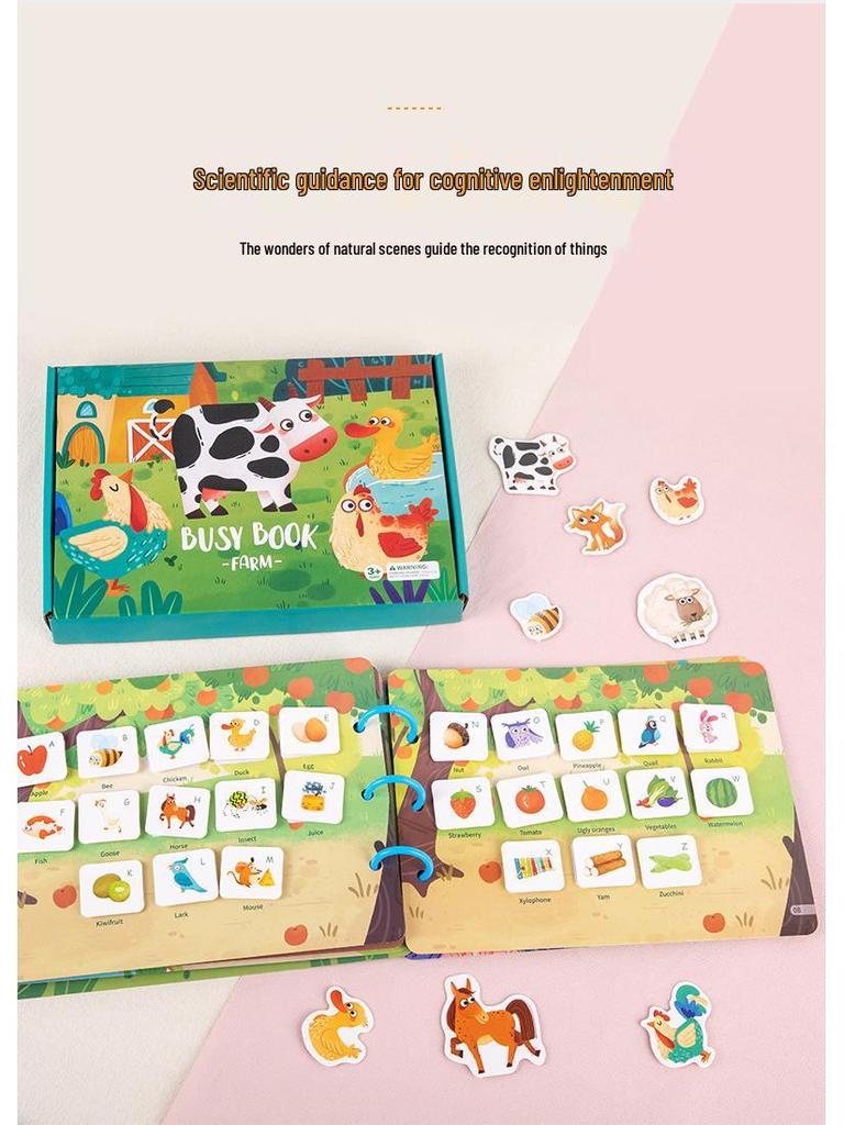 Children's Handmade Animal Cognition Quiet Book: Early Education & Sticker Learning Toy