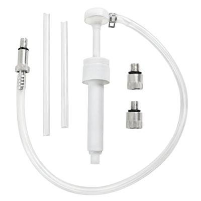 Plastic Brake Fluid Service Pump Kit with Clear Flexible Tubing, Two Straight Tubes and Threaded Connection Pieces for Vehicle Maintenance