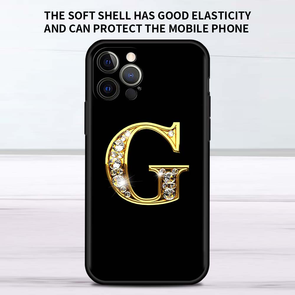 Letter Alphabet Case For Apple IPhone 18 11 13 12 Pro 7 XR X XS Max 8 6 6S Plus 5 5S SE 2020 13Pro Black Phone Cover Capa