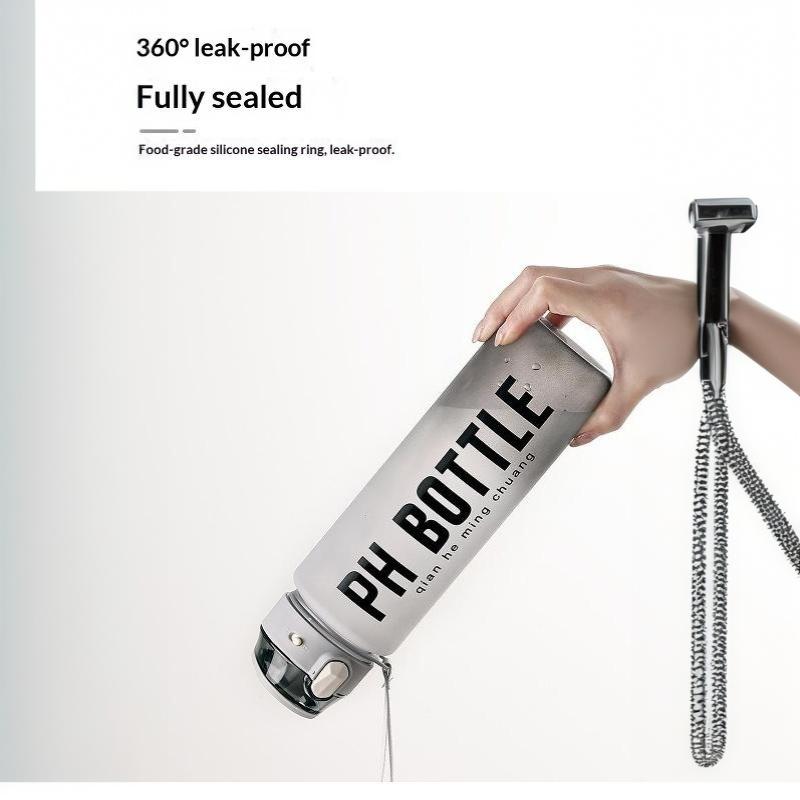 1 Stück 1000 ml Farbverlauf Sport-Wasserflasche Auslaufsicher Tragbarer Fitnesskrug Mit Strohhalm Für Fitnessstudio Outdoor Strand Reisen