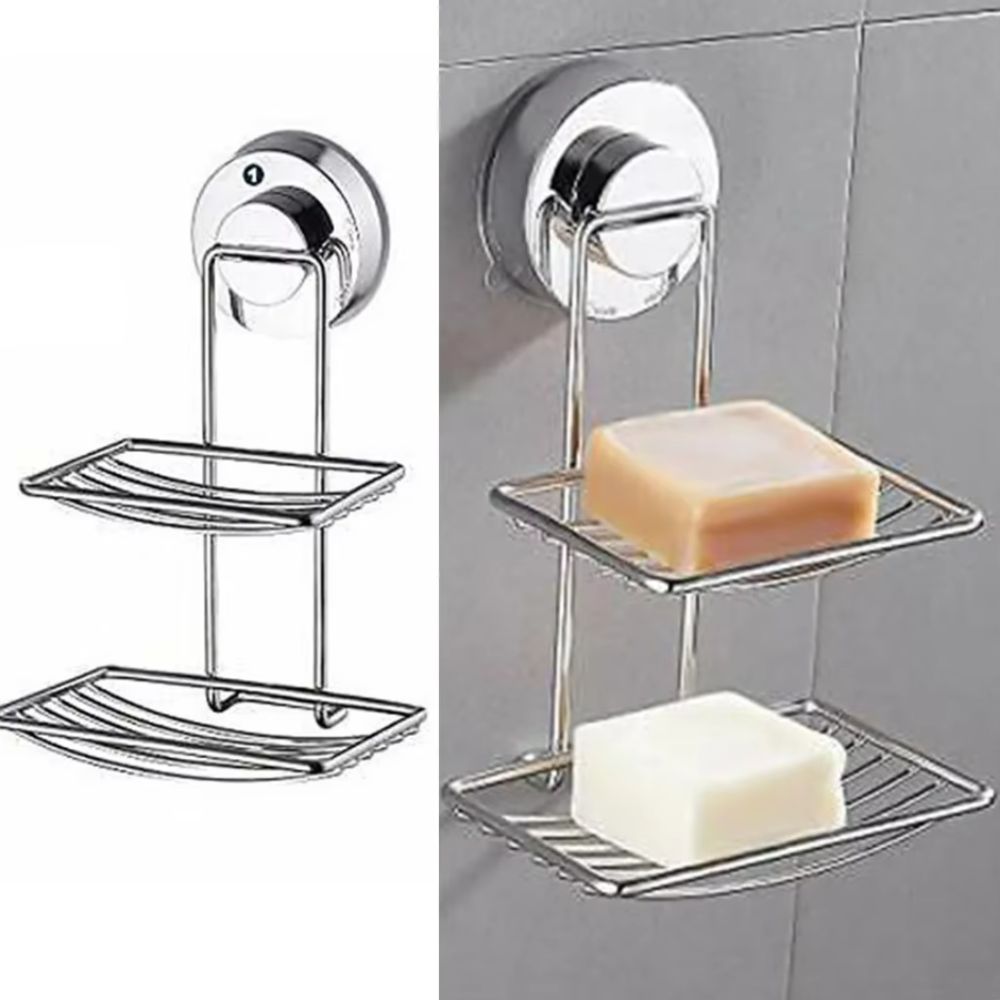 Heavy Duty Soap Tray Stainless Steel Bathroom Soap Dish Neat Storage Sponge Holder Shower Room