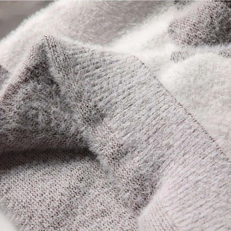 Sweater Male Round Collar Autumn and Winter Plus Velvet Thickened Youth Sweater Pullover