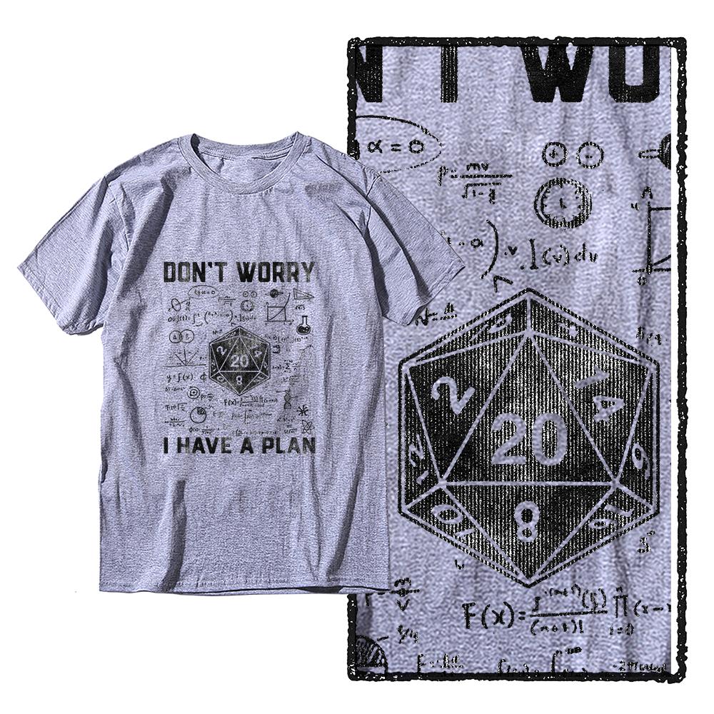 Neuartiges Dungeon Dragon T-Shirt mit grafischer Streetwear, kurzärmelig, „I Have A Plan“, D20, Würfel, Rollenspiel, DnD-T-Shirt für Männer