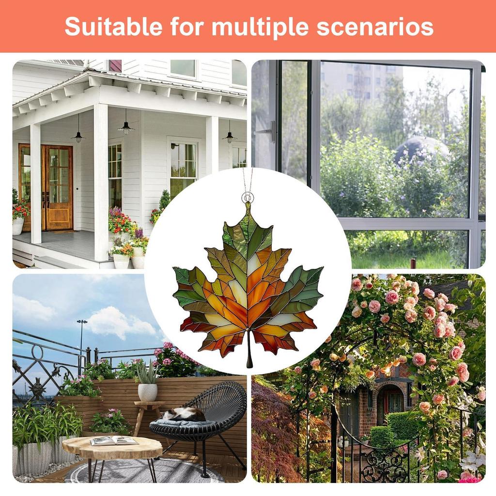 Maple Leaf Dyed For Window Acrylic Maple Leaves Hanging Ornament Fall Leaf Decor For Thanksgiving Autumn Party Supplies