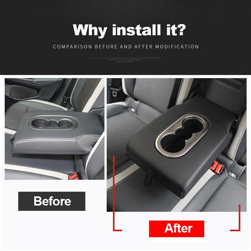 För Volkswagen VW Golf 8 MK8 2022 Bilinteriör Bakre Mugghållare Ram Skydd Dekorativ Dekal Tillbehör