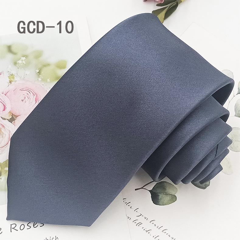 High-Density Yarn-Dyed Black Polyester Silk Tie - 8cm, Formal & Casual