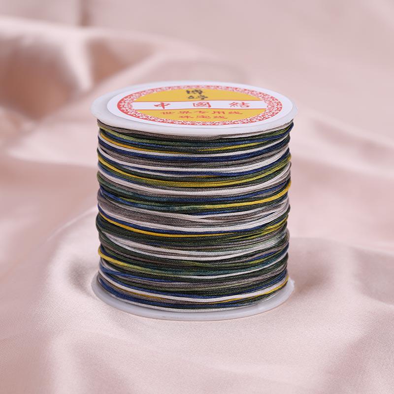 Colorful Gradient Handcrafted Bracelet Rope with Jade Hue - 100m Braided DIY Cord for Pendants