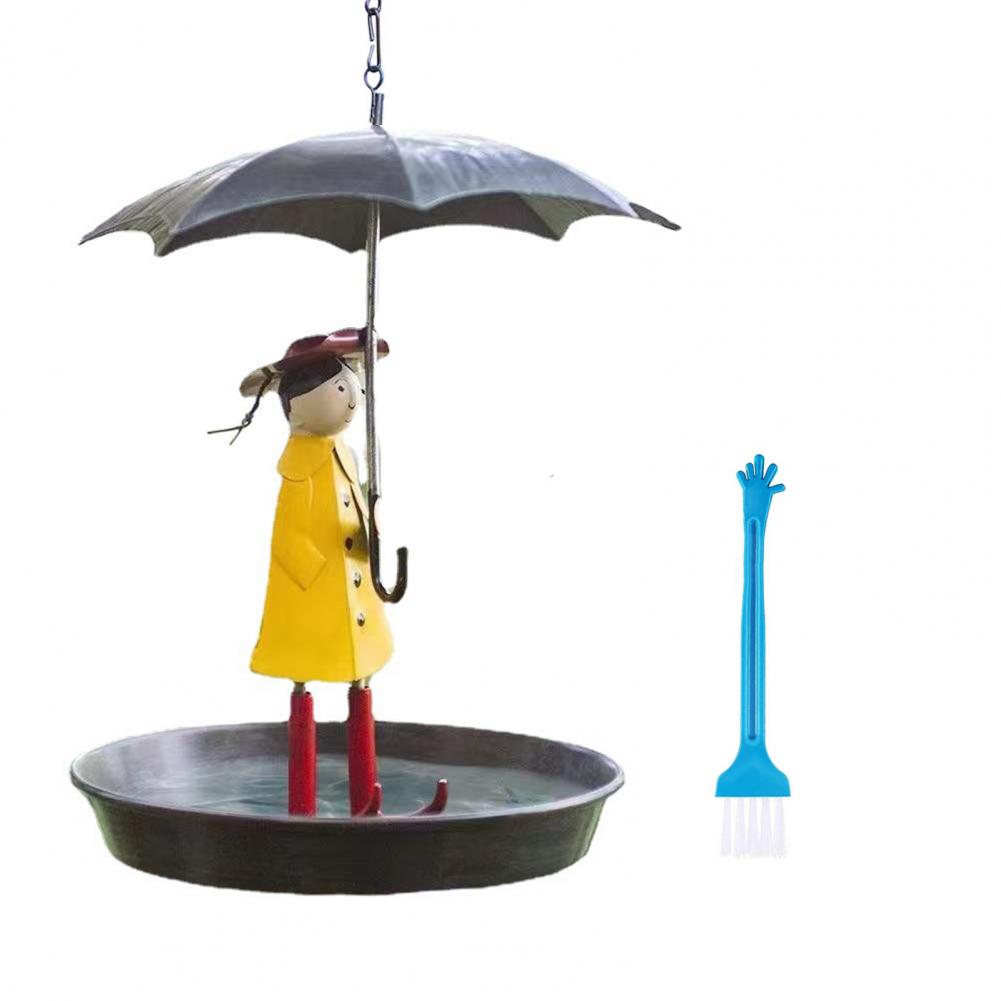 

Durable Bird Feeder Light Metal Bird Feeder Metal Chain Hanging Bird Feeder Set with Girl Umbrella for Outdoor for Hummingbirds Sets