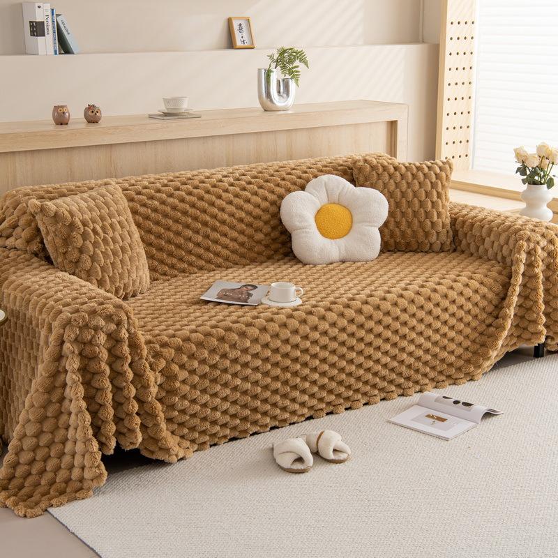 

Зимний кролик плюшевый цельный чехол для дивана ткань утолщенная теплая диван полотенце зимний высококачественный нескользящий все включено чехол 180*130cm