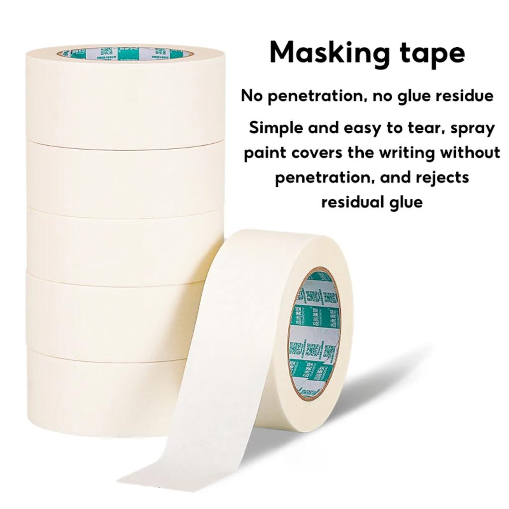 10m Long Masking Tape Beige Car Painting Car House Oil Painting Single-sided Masking Tape
