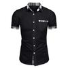 Camisas de manga corta con botones estampados a cuadros para hombre Camisas de manga corta de moda casual para hombre