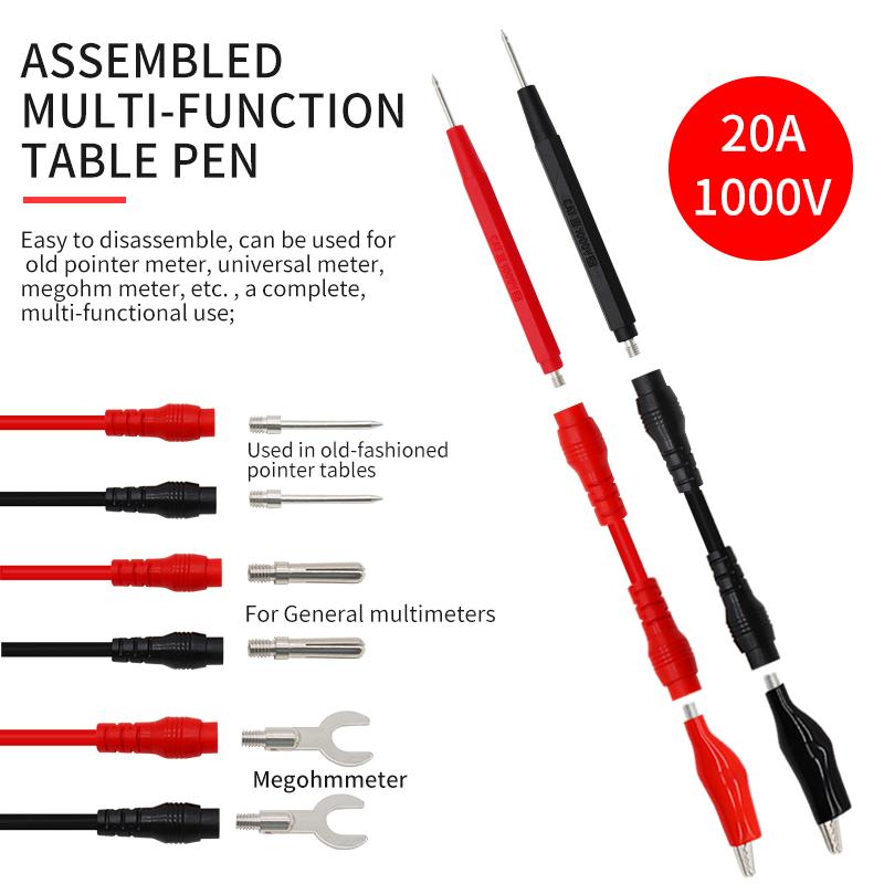 

22 Pcs Multimeter Test Leads Kit 20A Universal Needle Tip Multi Meter Tester Lead Probe Silicone Wire Cable With Alligator Clips