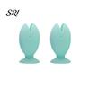 Toothbrush Holder for Glass Surface 2PCS Fish Shape with Strong Suction Cup Hygienic Soft Silicone Quick Drain Bathroom Organizer