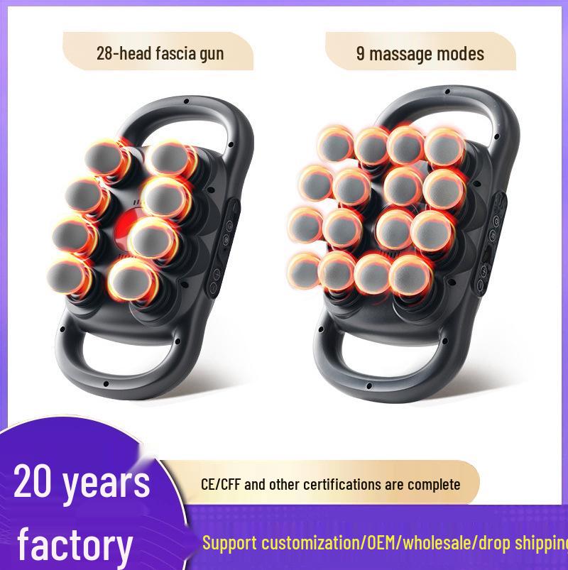 Professional 16-Head Fascia Gun Muscle Massager for Home Use - Deep Relaxation for Waist, Back, and Legs