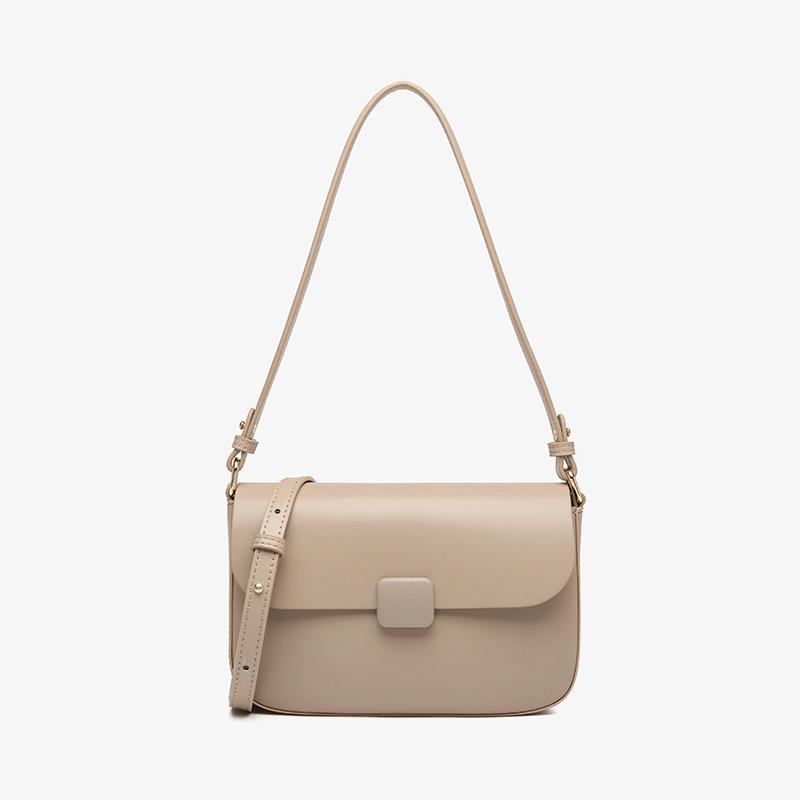 

Luxury niche single shoulder crossbody bag, simple and fashiable underarm small square bag абрикосовый