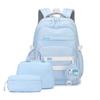 3pcs/set Kids Backpack with Lunch Box Pencil Bag Elementary Middle School Backpack for Girls Student School Bags Teens Bookbag