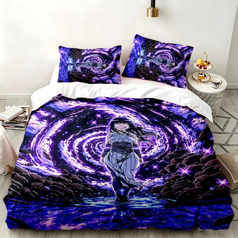 Hyuga Hinata 3pc Set Perfect for Bedroom Use Comfortable Bedding Set Includes a Duvet Cover and Two Pillowcases Ideal Birthday or Christmas Gift
