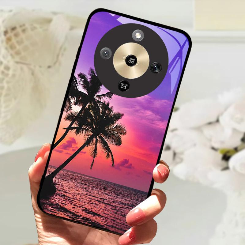 For Honor X9d 5G Case Fashion Painting Tempered Glass Shockproof Phone Case For Honor X9 D HonorX9D Back Cover Fundas Bumper