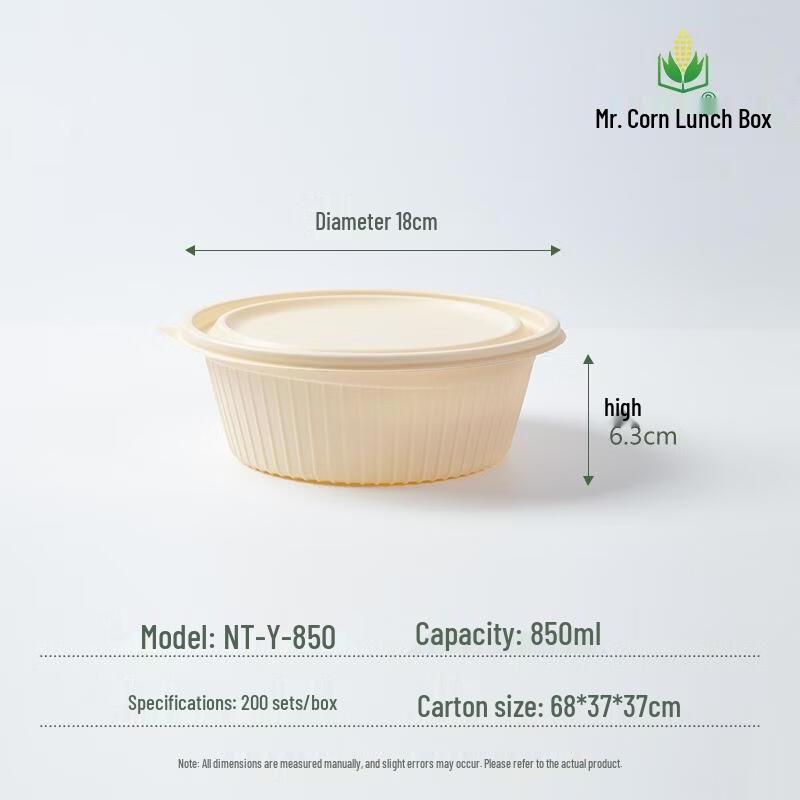 Mr. Corn Eco-Friendly Biodegradable Corn Starch Food Container