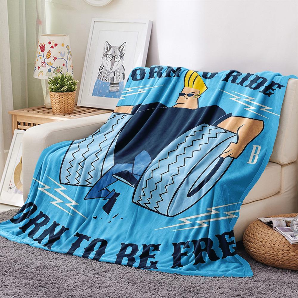 Johnny Bravo Flannel Blanket, High quality Comfortable for All Seasons, Home Decor, Warmth and Comfort