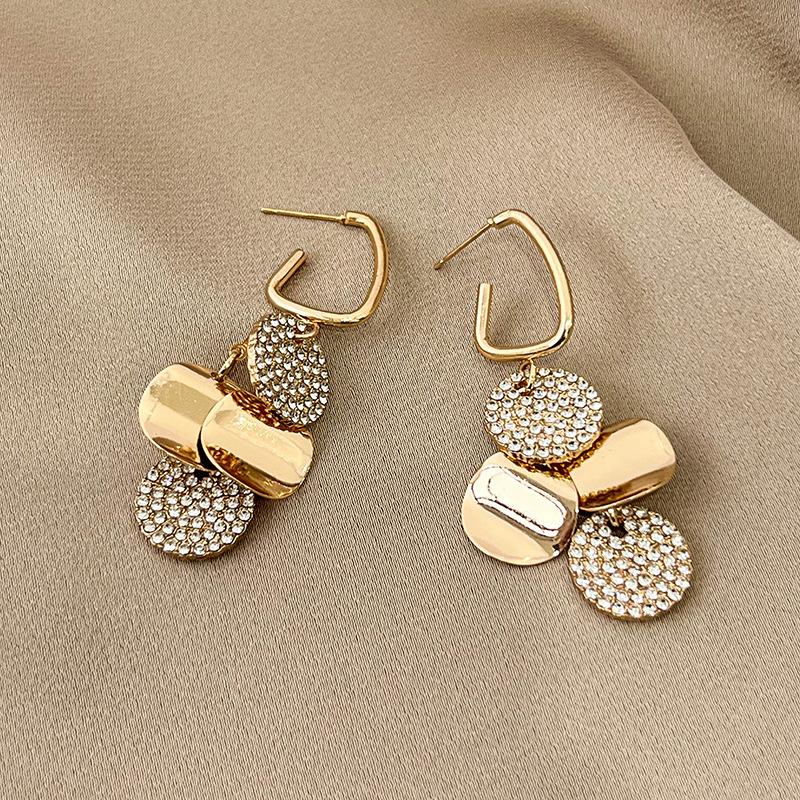 

Black Large Geometric Diamond Earrings For Women Exaggerated Fashion Statement Dainty Trendy 925 Silver Ear Wires