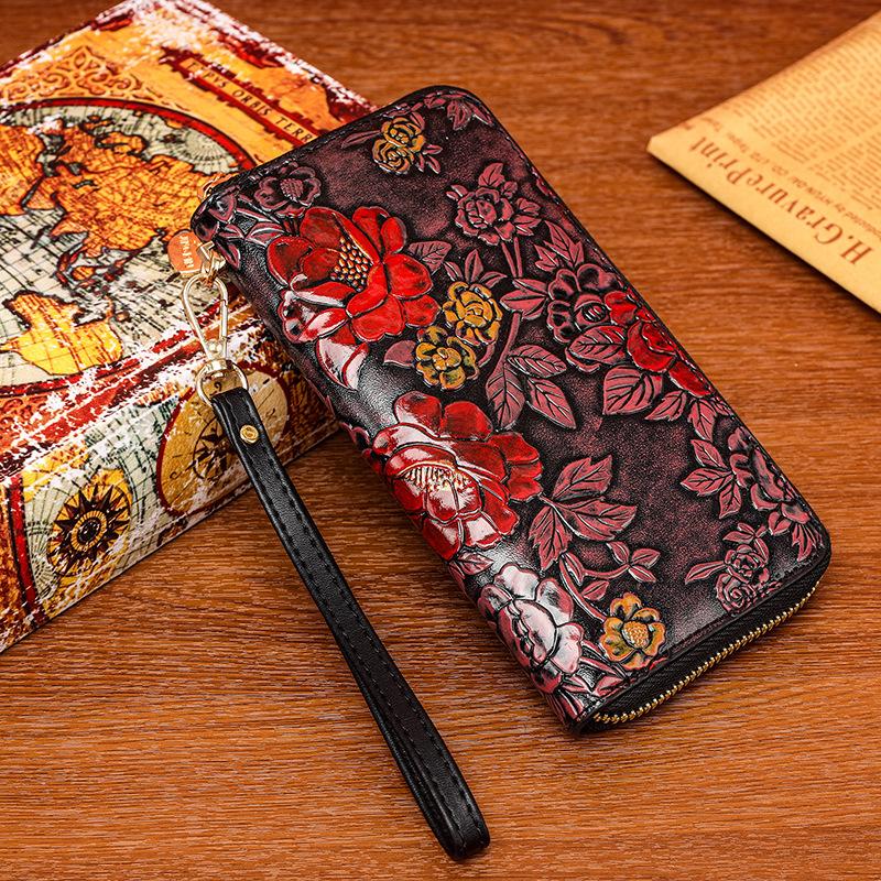 Fashionable Coin Purse, Retro Ethnic Style, Simple Camellia Phone Bag, Versatile for Commuting, Casual Handbag
