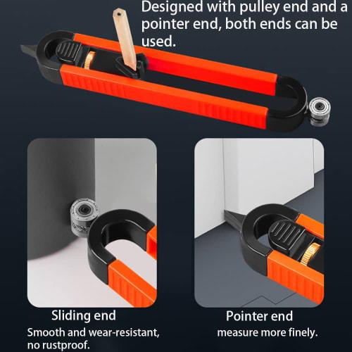 Contour Gauge, CTRICALVER Profile Scribing Ruler, Adjustable Locking Contour Gauge for Accurate Woodworking Measuring, Floor/Carpet/Tile Laying (Orang