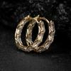 Baguette Cut Stone Hoop Earrings for Women Elegant Gold Tone Huggie Earrings for Daily Party and Wedding