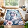 Enchanted Unicorn In Bloom 2D Printed Floor Mat Shaggy Fabric Non-slip Bottom Bedroom Bedside Mat Elegant Luxury Rug Housewarming Gift Idea