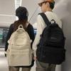 Large Capacity Solid Color Backpack for High School Students, Simple Black Travel Backpack for Middle School Students