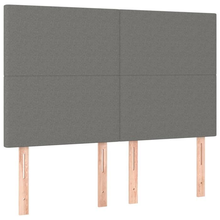 VidaXL Bed Frames with Headboard Dark Grey 140x200 Cm Fabric3124896