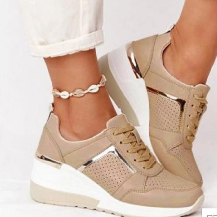 Plus Size Summer '21 Thick Sole Mesh Wedge Sneakers