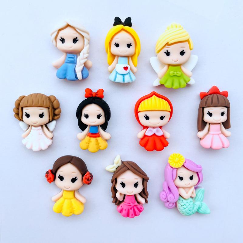 20Pcs New Cute Resin Mini Cartoon Princess Flat Back Cabochon Scrapbook Kawaii Diy Embellishments Accessories A103