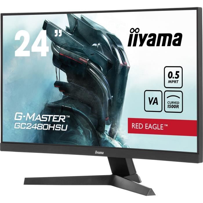 Ecran PC Gaming incurvé - IIYAMA - G-MASTER RED EAGLE GCB2480HSU-B1 - 24" - VA Curved - FHD - 0,5 ms - 180Hz