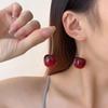 Cherry Earrings for Women Fun Fruit Drop Dangle Earrings Cute 3D Red Jewelry Unique Fruit Charm Jewelry Gifts