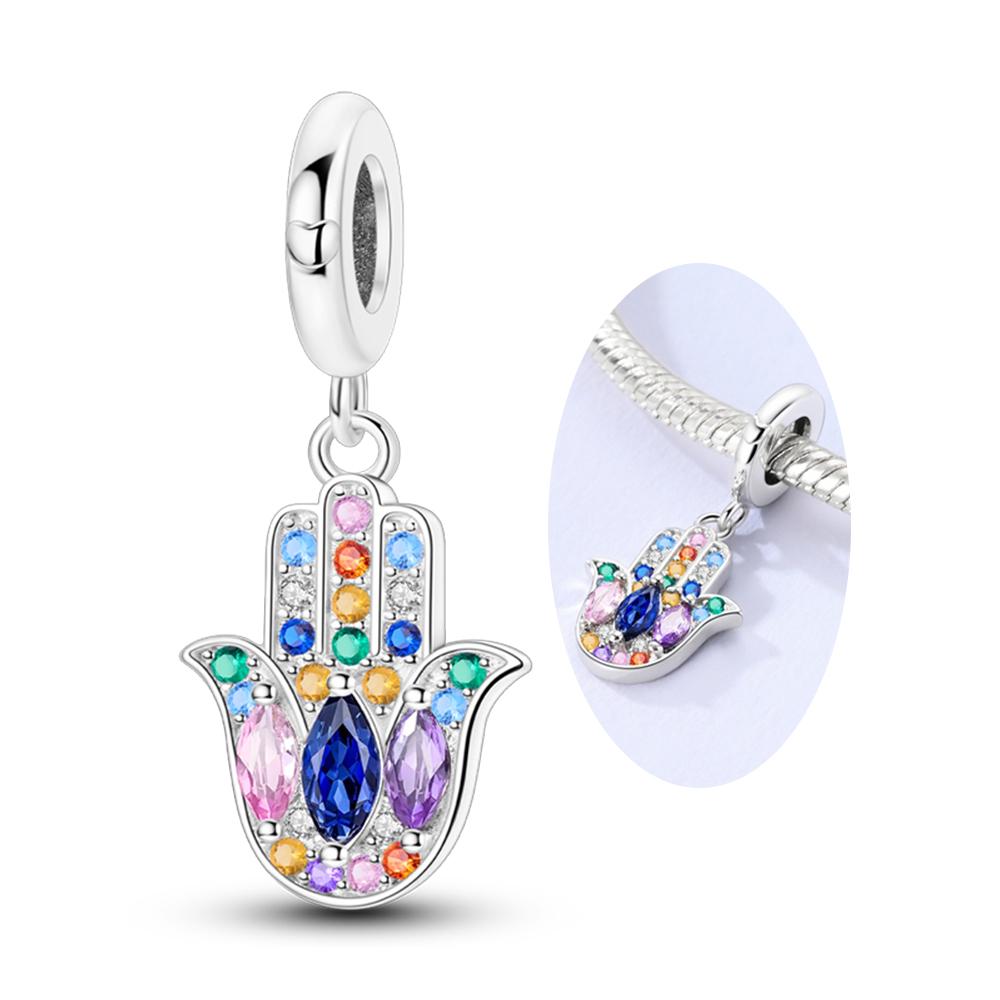 Colorful Series Charms Copper Palm Note Infinite Love Beads Fit Original Bracelet Diy Pendants Making Jewelry Gift For Woman