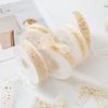 10Yards/Roll for Gift Wrapping DIY Craft Silk Ribbons Snow Yarn Gold Foil 2.5cm Printed Hair Bows Organza Ribbon