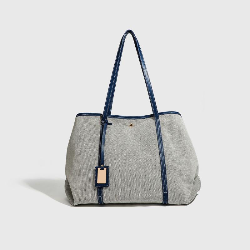 

2025 New Casual All-matching Canvas Portable Tote Bag Large Capacity Commuting One-shoulder Mommy Female Personality Trend 37x19x26cm синій